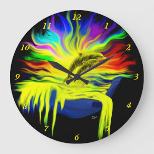 Reloj Redondo Grande Delfines al sol con mano