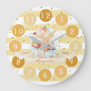 Reloj Redondo Grande Delicada leche de bebé y fresa grande reloj