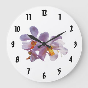 Reloj Redondo Grande Delicadas orquídeas rosas