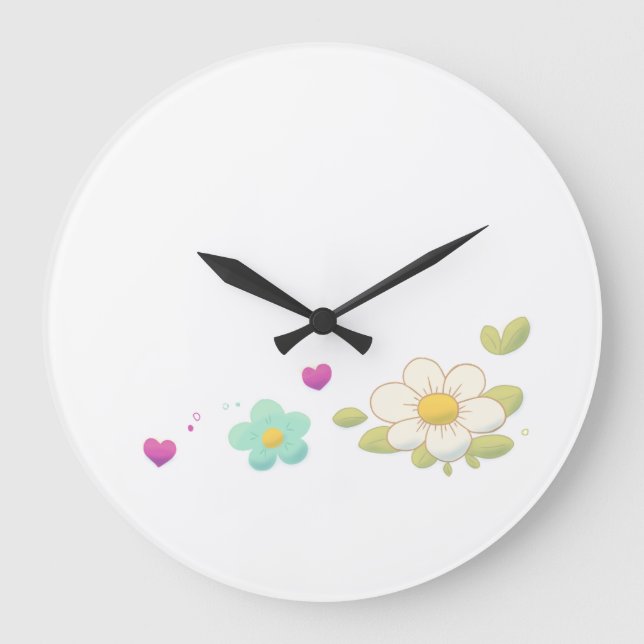 Reloj Redondo Grande Delicate Floral Illustration Wall Clock – Nature (Anverso)