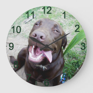 Reloj Redondo Grande Delicias Goofy: Cachorros de chocolate marrón,