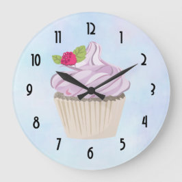 Reloj Redondo Grande Deliciosa tarta rosa morena arriba