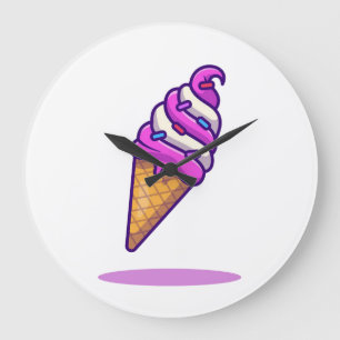 Reloj Redondo Grande Delicioso Helado Cream Cone Treat