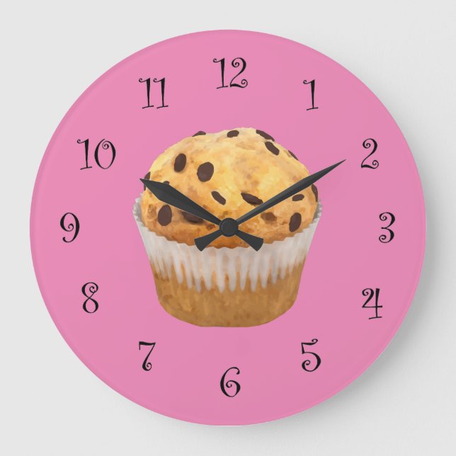 Reloj Redondo Grande Delicioso Muffin Pink Kitchen Clocks Wall (Anverso)
