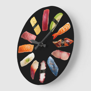 Reloj Redondo Grande Delicioso Nigiri Sushi Colorido Divertido