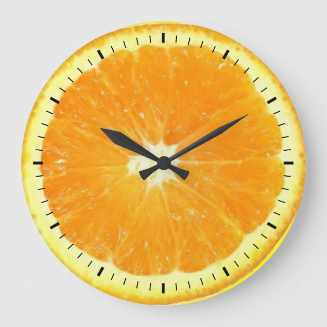 Reloj Redondo Grande Delight de la rebanada de naranja (Anverso)