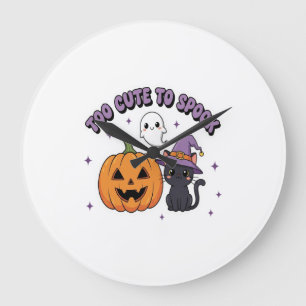 Reloj Redondo Grande Demasiado Bonito para Asustar Halloween