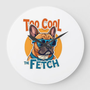 Reloj Redondo Grande Demasiado genial para buscar Bulldog Francés Gafas