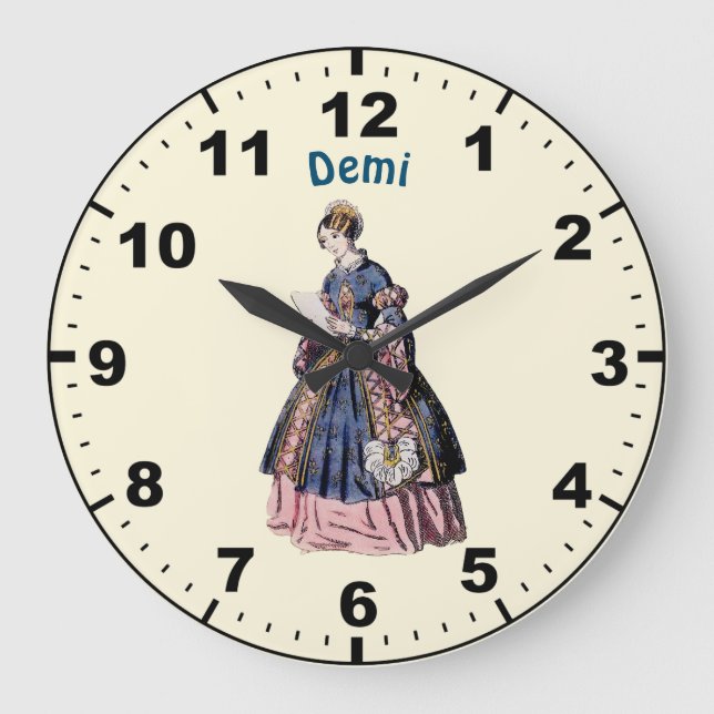 Reloj Redondo Grande DEMI ~ COSTUMBRE ESPAÑOL ~ Personalizado (Anverso)