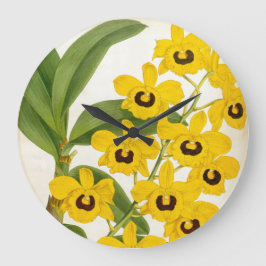 Reloj Redondo Grande Dendrobrium Suavissimum Vintage Lindenia Orchid