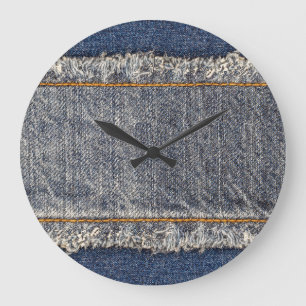 Reloj Redondo Grande Denim Blue Jeans: Parche doble Casual