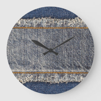 Reloj Redondo Grande Denim Blue Jeans: Parche doble Casual