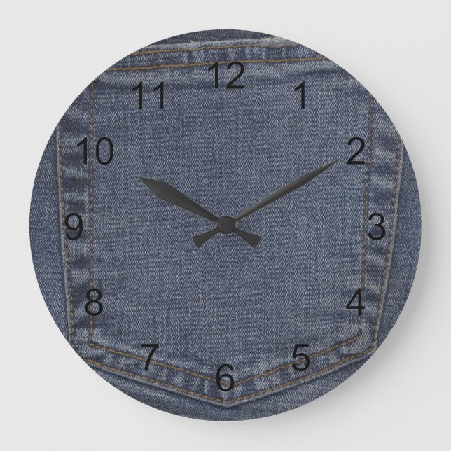 Reloj Redondo Grande Denim Pocket (Anverso)