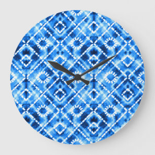 Reloj Redondo Grande Denim Tye Textura: Elegancia moderna.