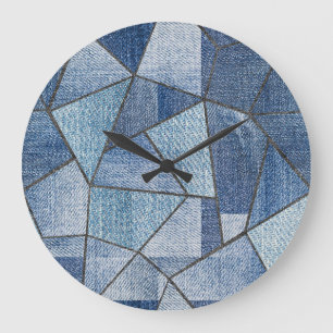 Reloj Redondo Grande Denim Urbano: diseño de papeleo con problemas