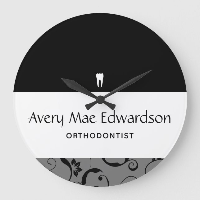 Reloj Redondo Grande Dental Office Staff Pro Damask (Anverso)