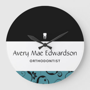 Reloj Redondo Grande Dental Office Staff Pro Damask