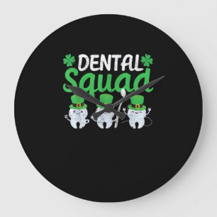 Reloj Redondo Grande Dental Squad Leprechaun Teys St Patricks Day Toot