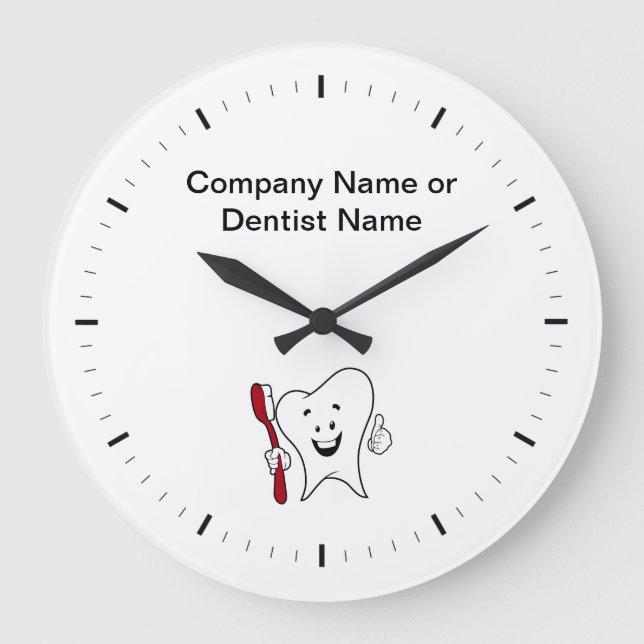 Reloj Redondo Grande Dentist Office Company Logo Clocks (Anverso)