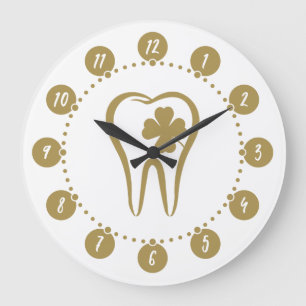 Reloj Redondo Grande Dentista de oro   Dientes afortunados