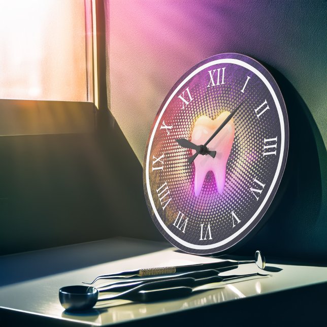 Reloj Redondo Grande Dentista Profesional Clínica Dental Rosa Oro Dient (Subido por el creador)