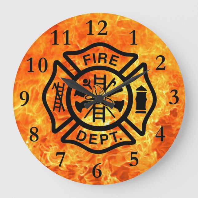 Reloj Redondo Grande Departamento de Bomberos (Anverso)