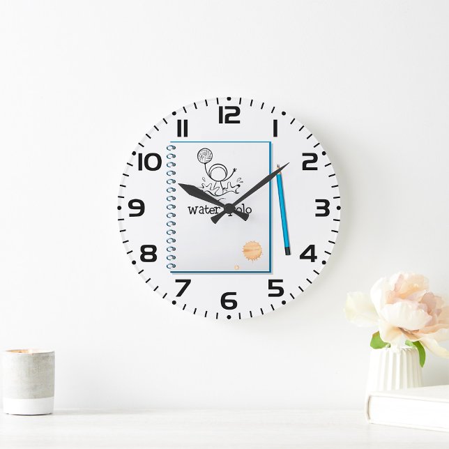 Reloj Redondo Grande Deporte de agua desparramado a mano con dibujos de (Subido por el creador)