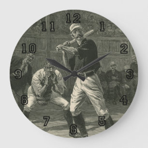 Reloj Redondo Grande Deportes de época, jugadores de béisbol por Thulst