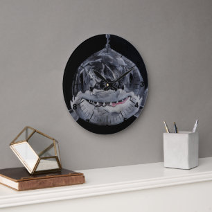 Reloj Redondo Grande Depredador del Mar Pintura de Alfred Fox