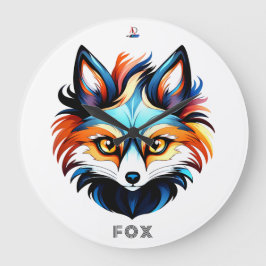 Reloj Redondo Grande Der Bunte Fuchs - Kopf Portrait