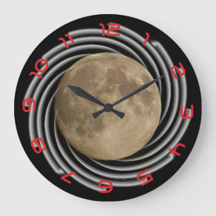 Reloj Redondo Grande Der Mond, la lune, la luna, Uhr la luna