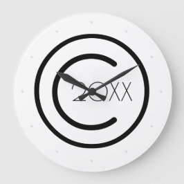 Reloj Redondo Grande Derechos de autor Typográfico moderno