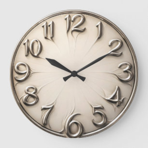Reloj Redondo Grande Deriva Gravitacional — Numeral Distorsionado Surre