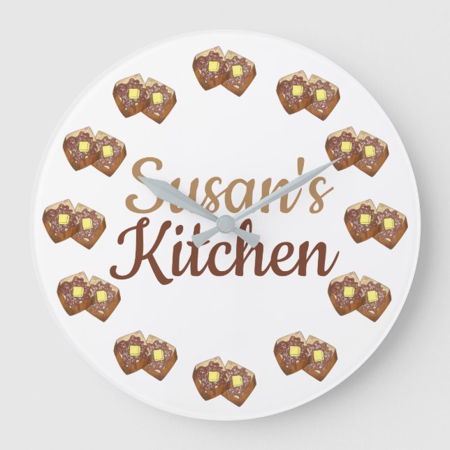 Reloj Redondo Grande Desayuno francés de brunch Nook Diner Kitchen (Anverso)