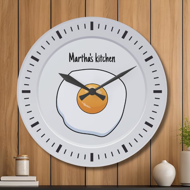 Reloj Redondo Grande Desayuno Omelet personalizado - decoración de coci (Subido por el creador)