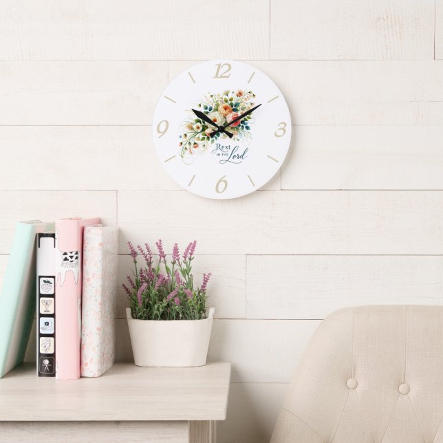 Reloj Redondo Grande Descanse en la floral del Señor (Sala de lectura)
