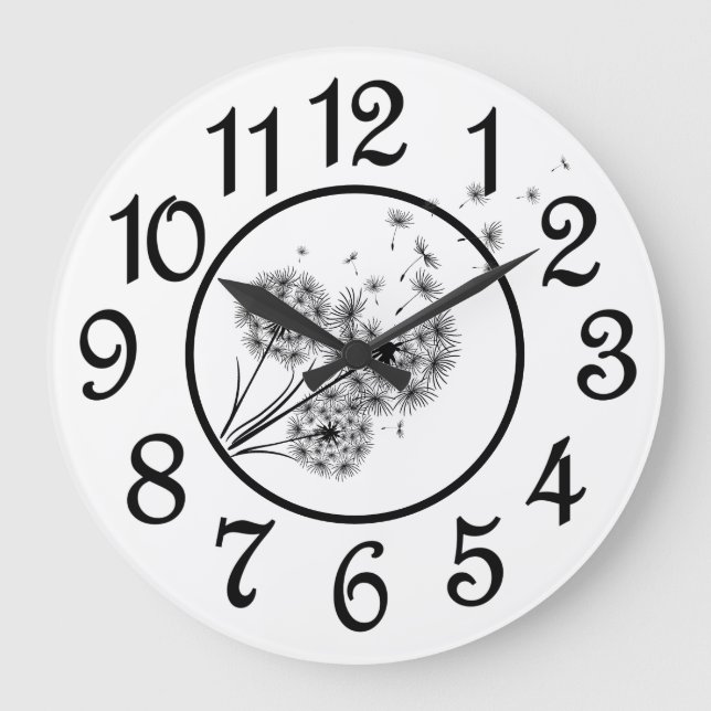 Reloj Redondo Grande Deseos de Diente de León (Anverso)