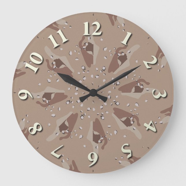 Reloj Redondo Grande Desert Camo Kaleidoscope (Anverso)