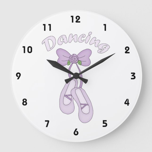 Reloj Redondo Grande Deslizadores del Baile-Ballet con el arco (Anverso)
