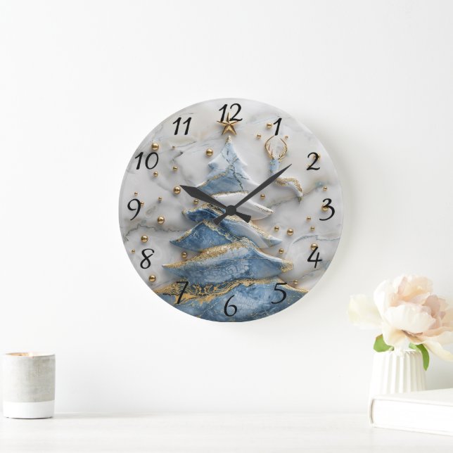 Reloj Redondo Grande Deslumbramiento del árbol de Navidad (Hogar)