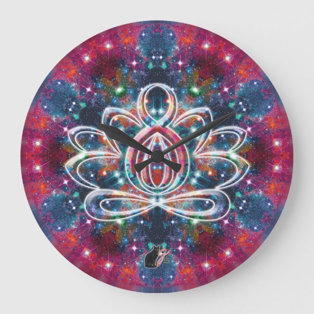 Reloj Redondo Grande Deslumbrante Zen Lotus Clock (Anverso)