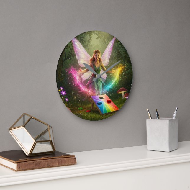 Reloj Redondo Grande Despedida de soltera de hada amorosa (Oficina)