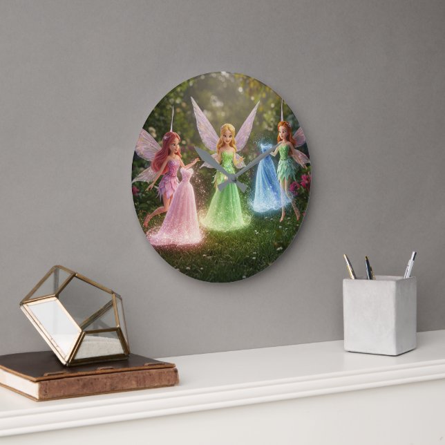 Reloj Redondo Grande Despedida de soltera de hada de lujo (Oficina)