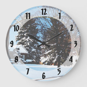 Reloj Redondo Grande Después de la tormenta de nieve