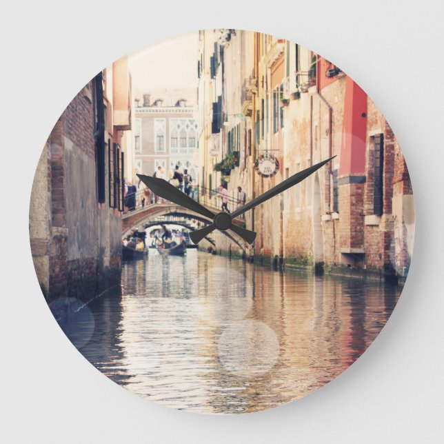 Reloj Redondo Grande Destinations | Venice Gondolas Photograph (Anverso)