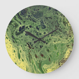 Reloj Redondo Grande Desvanecer 3 negrita Amortiguador Verde Amarillo A