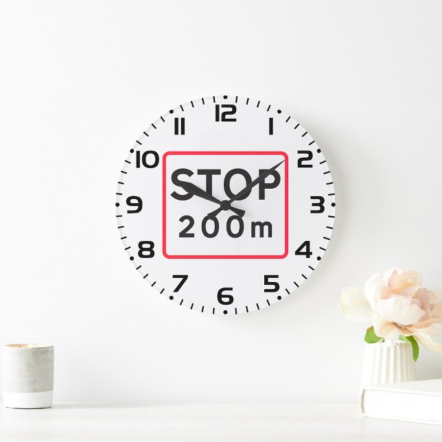 Reloj Redondo Grande Detener 200m Aviso de tráfico de Rótulo vial Segur (Subido por el creador)
