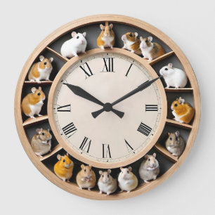 Reloj Redondo Grande ¡Detente! Tiempo de Hamster