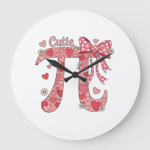 Reloj Redondo Grande Día Cutie Pi Coquette Mujeres Niños Niñas Matemáti