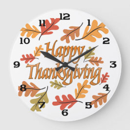 Reloj Redondo Grande Día de Acción de Gracias